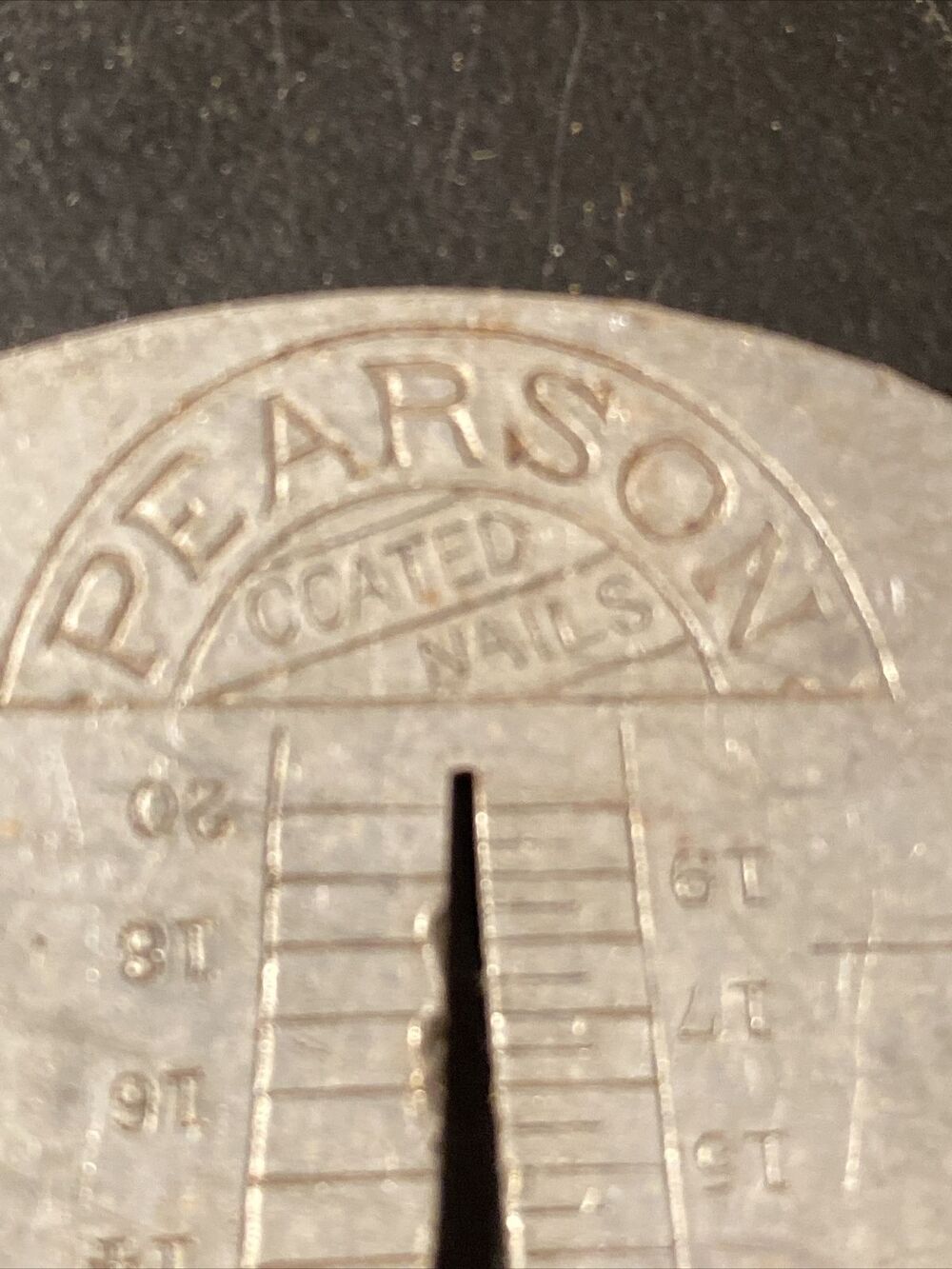 Vtg Pearson Coated Nail Gauge (very rare item)